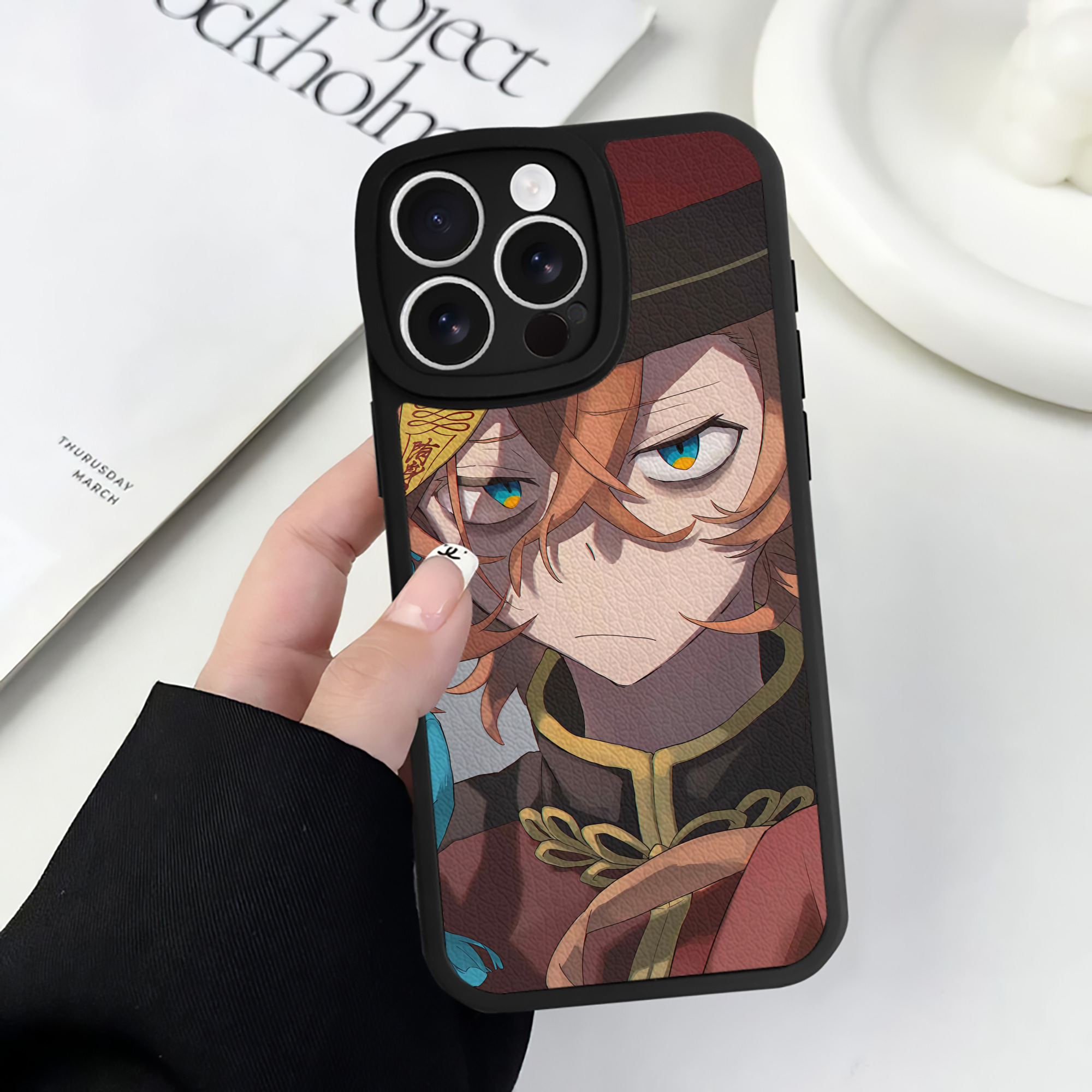 （画像用） 文豪ストレイドッグス Bungo Stray Dogs 【iPhone 16シリーズ対応】シリコンスマホケース（レザー調） 材質：シリコン